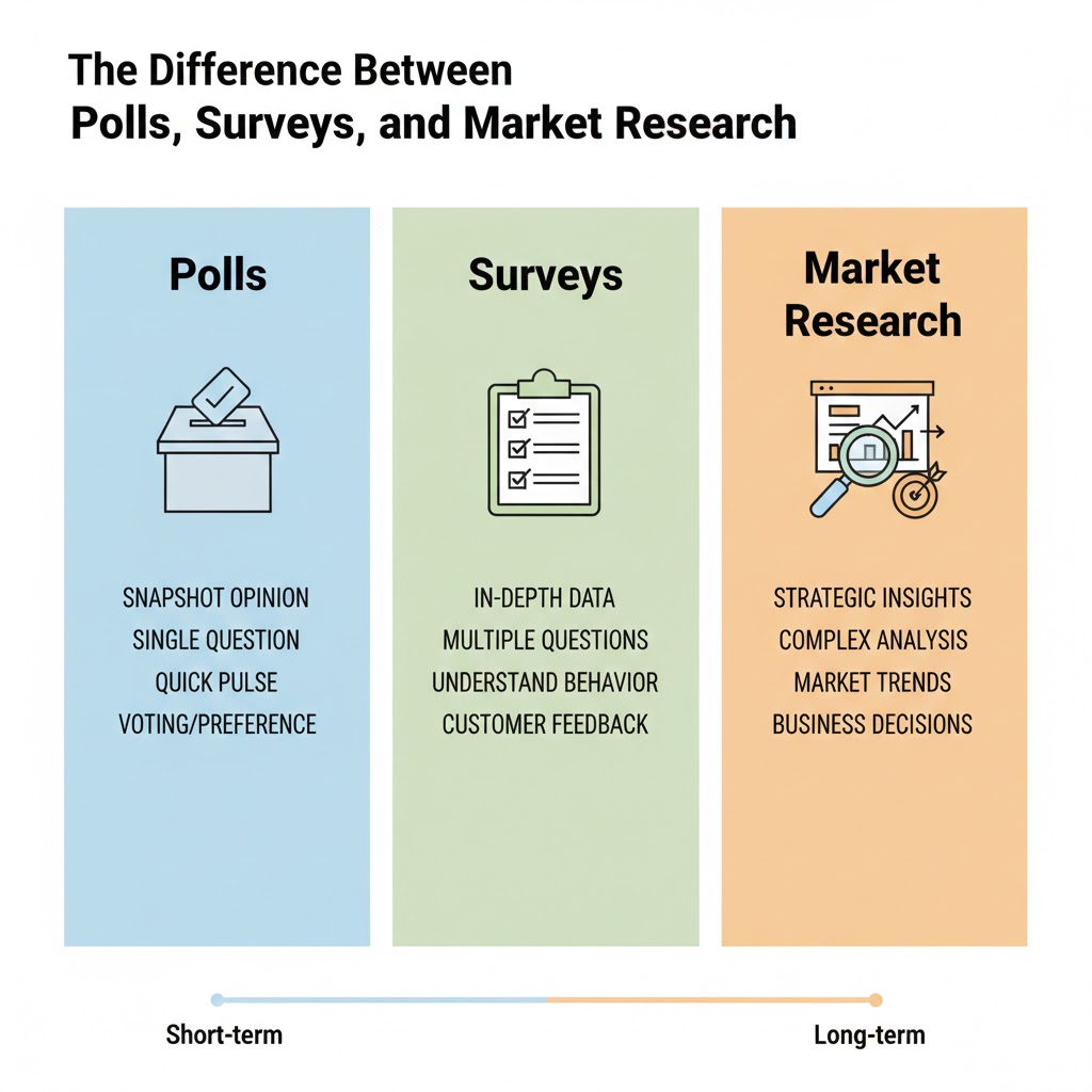 The Difference Between Polls, Surveys, and Market Research